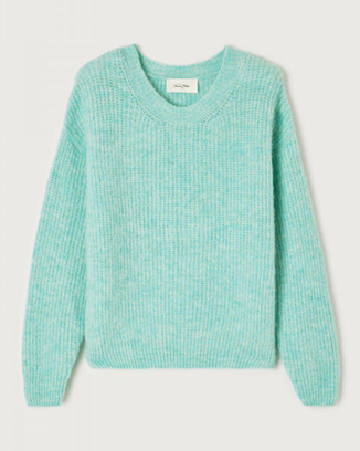 East V Neck Sweater in Lagon Chine