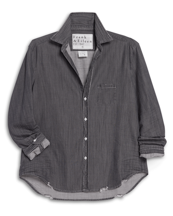 Frank & Eileen Eileen Relaxed Button Up Shirt in Washed Black Denim 