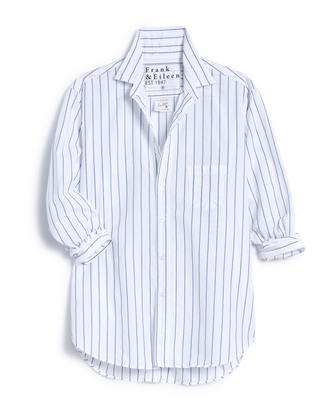 Eileen Relaxed Button Up Shirt in Faded Blue Stripe