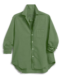 Eileen Relaxed Button-Up Shirt in Nori Distressed Denim