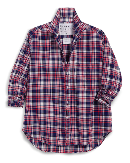 Frank & Eileen Eileen Relaxed Button Up Shirt in White Black & Red Plaid 