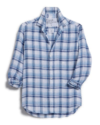 Frank & Eileen Eileen Relaxed Button Up in White, Blue Plaid 