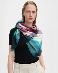 Check 7 Scarf in Turquoise