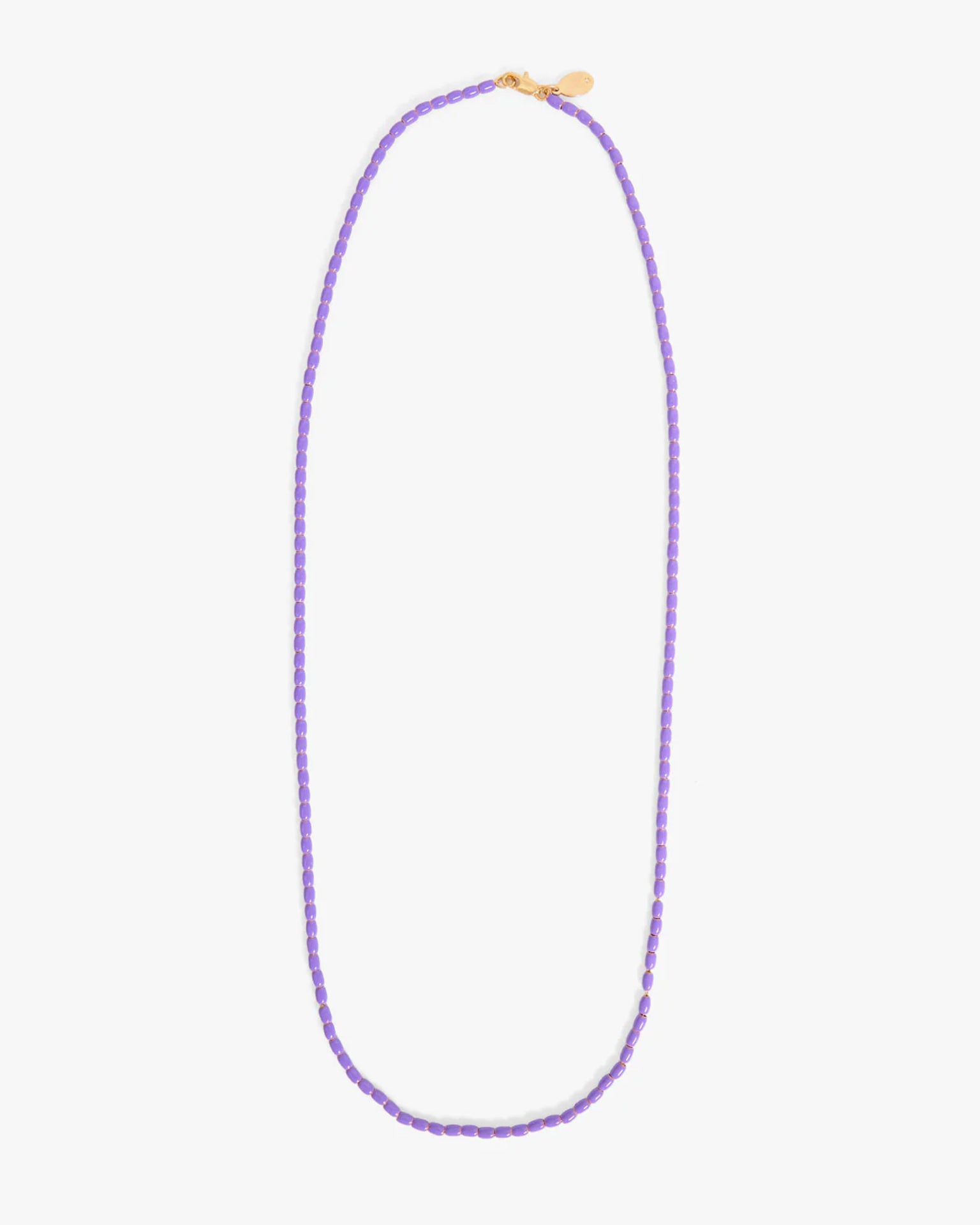 Enamel Barrel Chain Necklace - 24in in Jacaranda