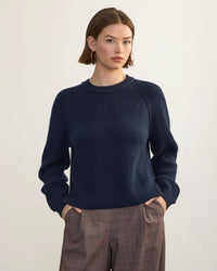 Margaret O'Leary Brittany Pullover in Navy 