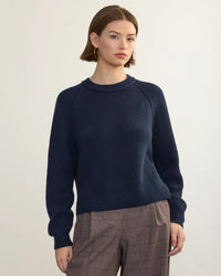 Margaret O'Leary Brittany Pullover in Navy 