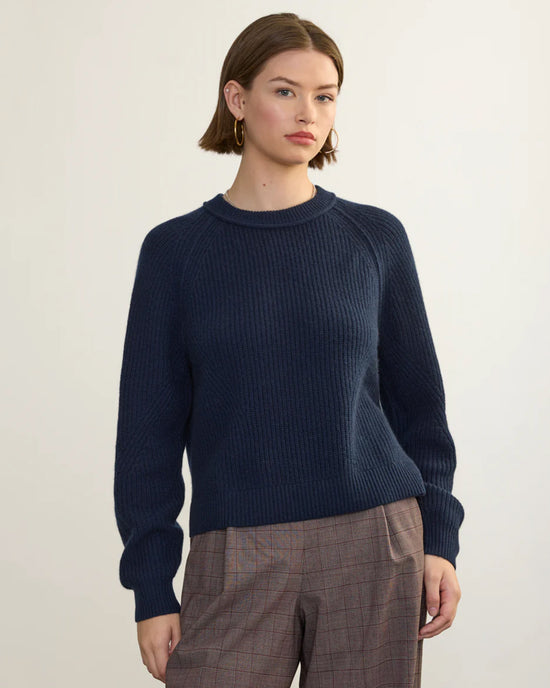 Margaret O'Leary Brittany Pullover in Navy 