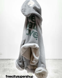 Lnl Backprint Heather Superyumm Fluff Pullover Hoodie in Heather Surplus
