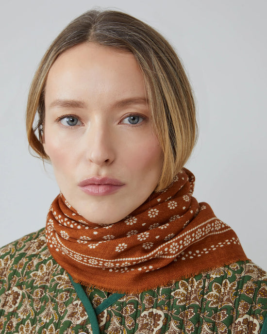 Moismont Olaf Wool Square Scarf No 676 in Toffee 