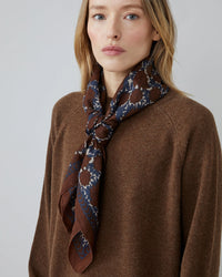Moismont Amber Cotton Square Scarf No 680 in Coffee 