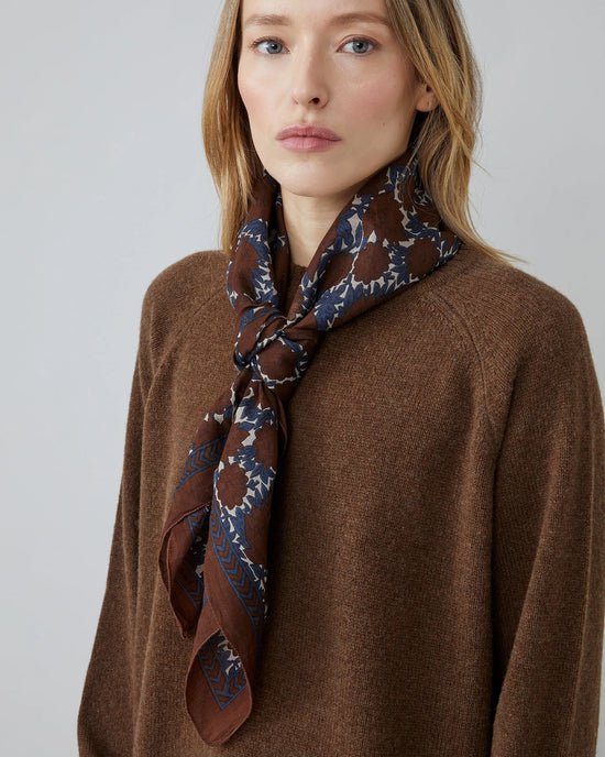 Moismont Amber Cotton Square Scarf No 680 in Coffee 