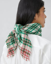 Moismont Magda Wool Square Scarf No 793 in Oxford Green 
