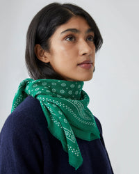 Moismont Olaf Wool Square Scarf No 676 in Oxford Green 
