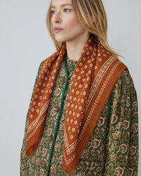 Moismont Olaf Wool Square Scarf No 676 in Toffee 