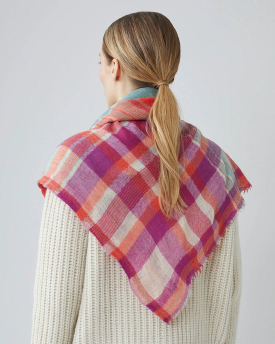 Moismont Accessories Azalea Chai Wool Square Scarf No 752 in Azalea