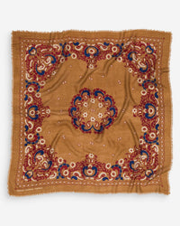 Flowers Wool & Cashmere Bandana in Camel