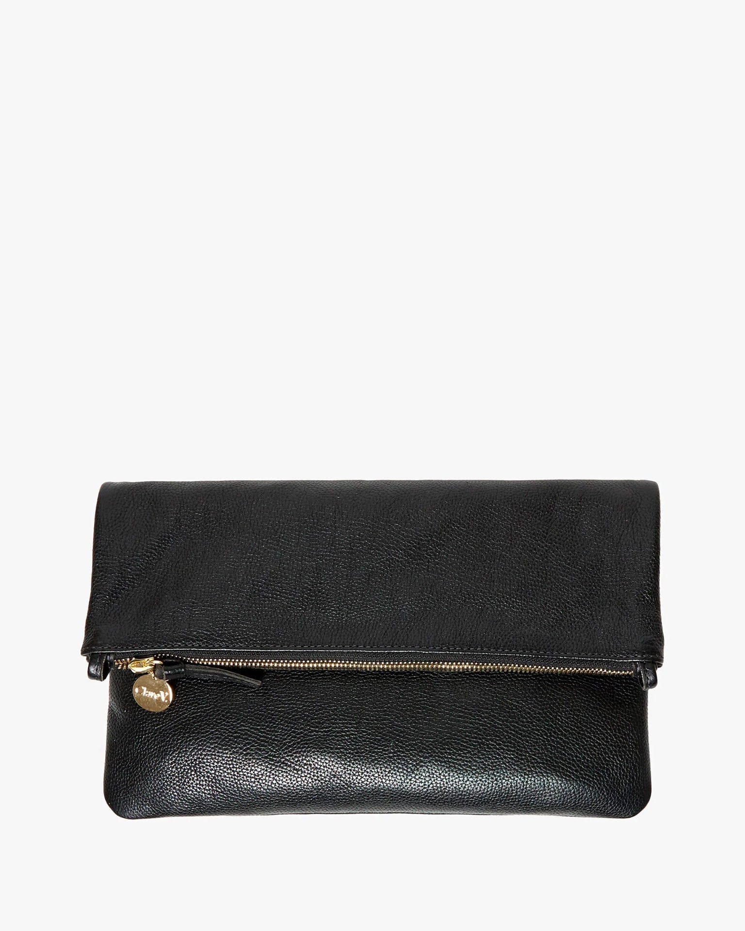 Foldover Clutch w/ Tabs - Petit Caviar in Black