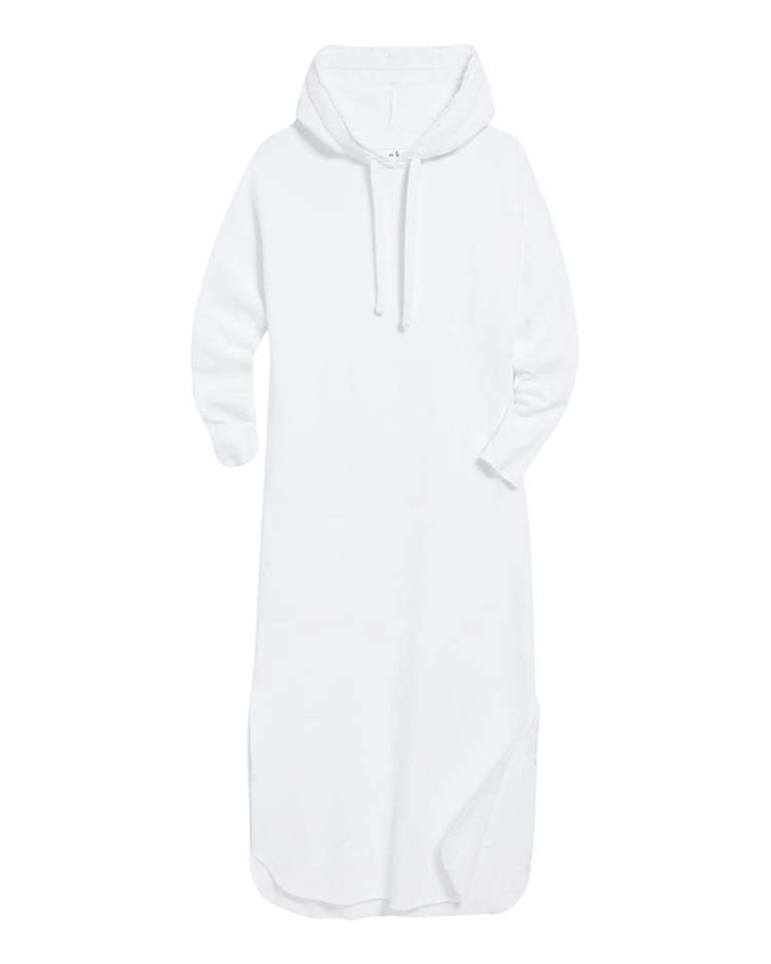 Mini James Hooded Cape Dress in White French Terry