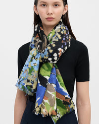 Conical Flowers Scarf in Blue
