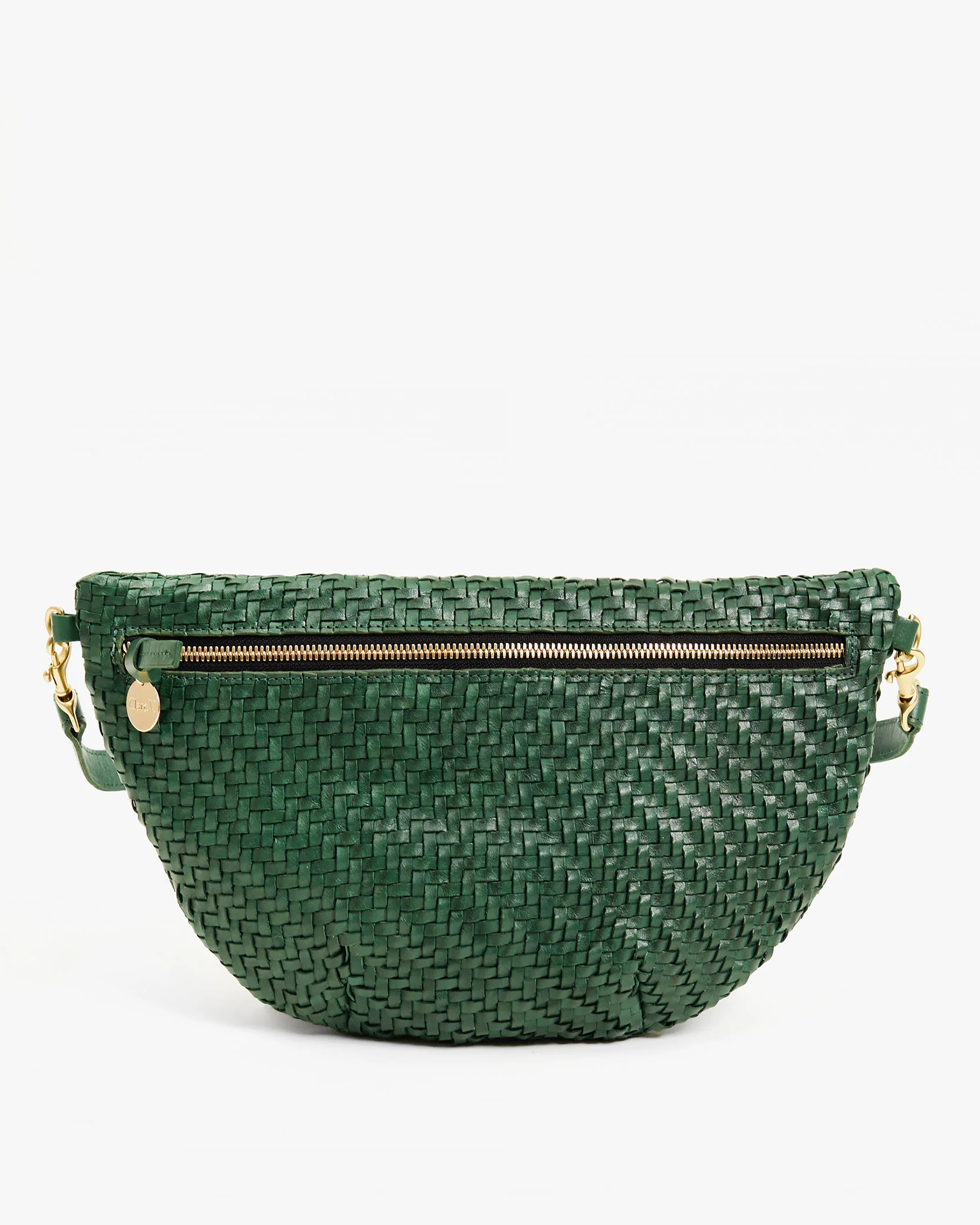 Clare V. Woven Zig-Zag Grande Fanny in Evergreen - Bliss Boutiques