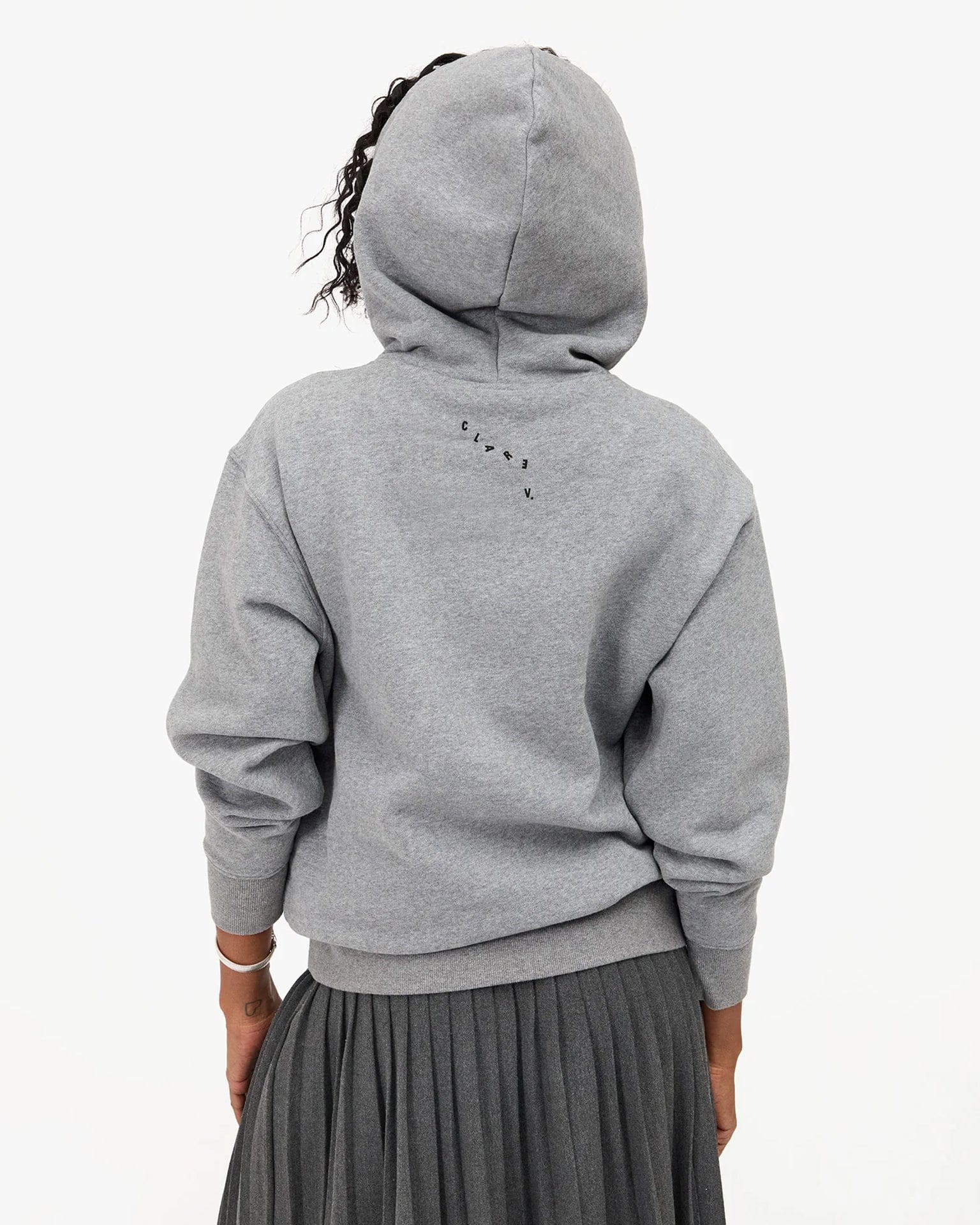Clare V. Liberte Hoodie in Grey Melange - Bliss Boutiques
