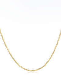 15" Choker Classic Gold 2mm Bead Necklace by enewton, isolated on a white background.