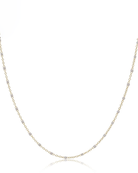 Enewton 17" Choker Simplicity Chain Gold with 2mm Pearl epoxy beads isolated on a white background.