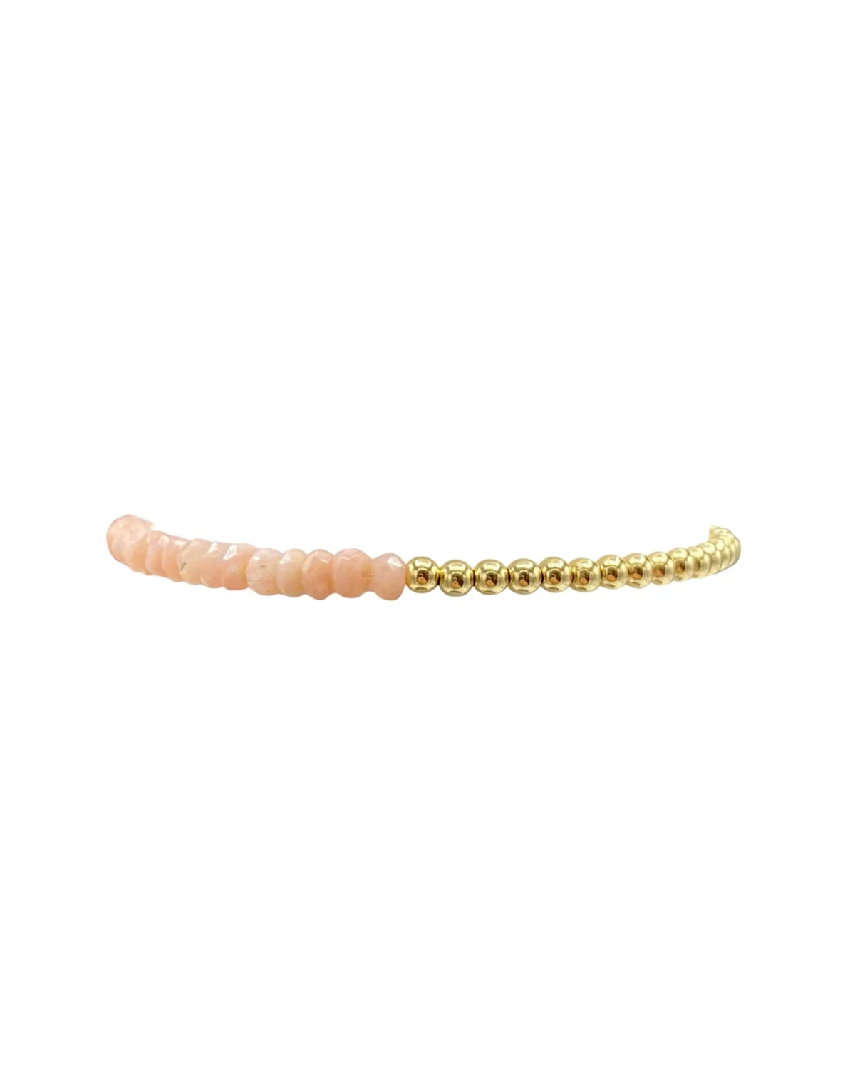 3MM Sig Bracelet with Pink Opal & Yellow Gold