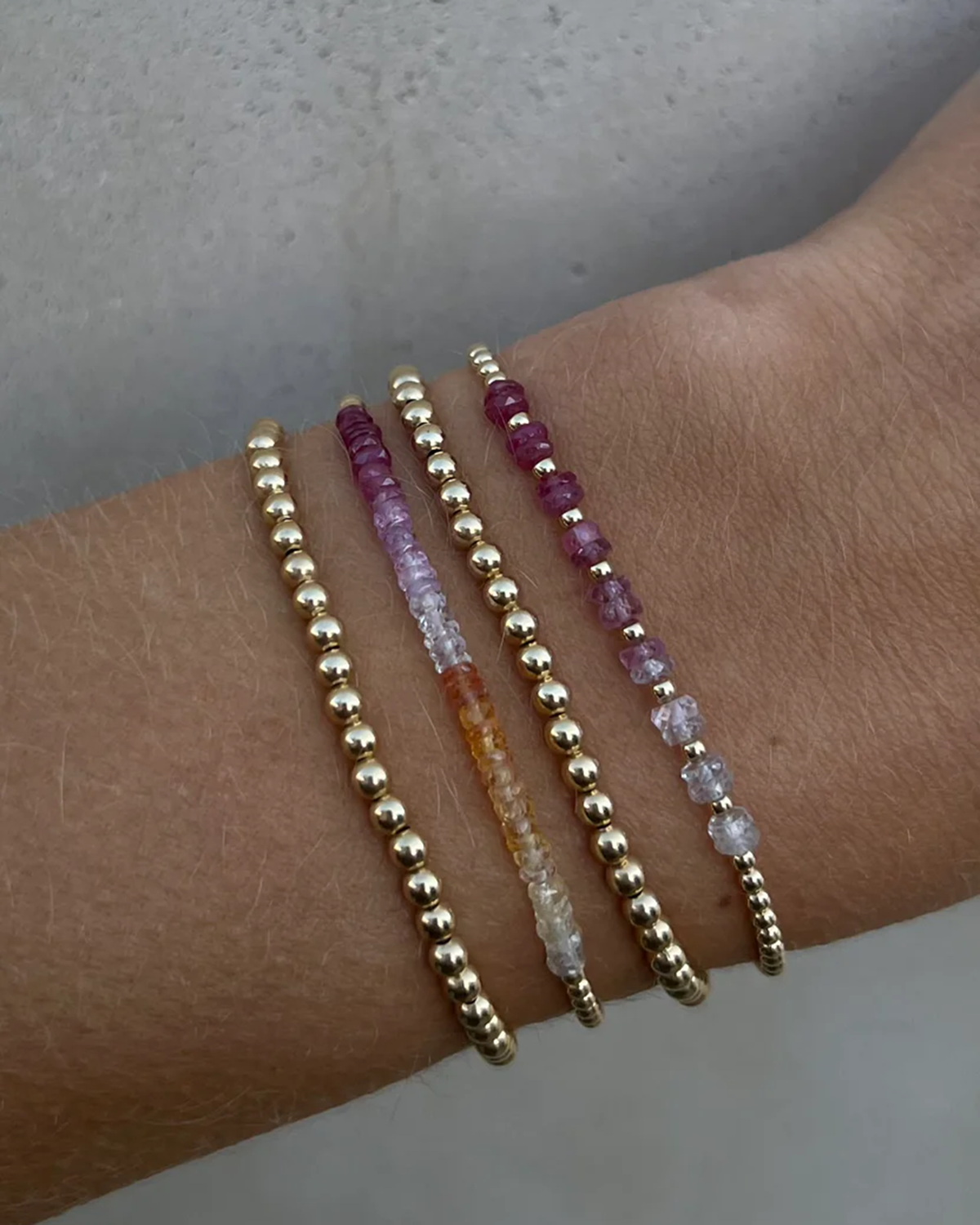 2MM Sig Bracelet with Passion Ombre & Yellow Gold