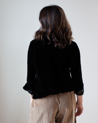 Sloane Shirt - Silk Velvet in Black