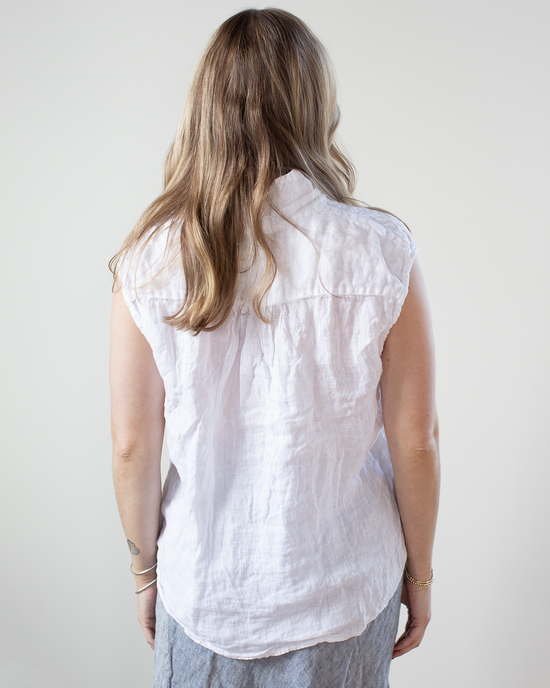 CP Shades Patti Linen Top in White 