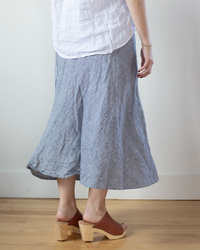 CP Shades Tanya Linen Twill Skirt in Blue Chambray 