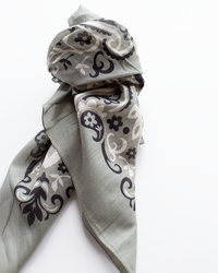 Maison Lecomte Flament Classic Cotton Bandana in Kaki 