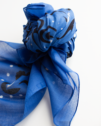 Maison Lecomte Flament Crustaces Cotton Bandana in Bleu 