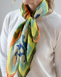 Épice Cttn/Silk Patchwork Bandana in Citrus 