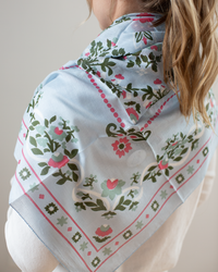 Maison Lecomte Flament Secret Garden Cotton Bandana in Ciel 