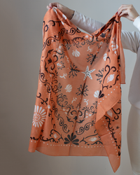 Maison Lecomte Flament Crustaces Cotton Bandana in Rose Corail 