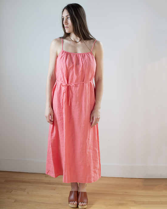 Shirred Cami Maxi Dress in Camellia Coral