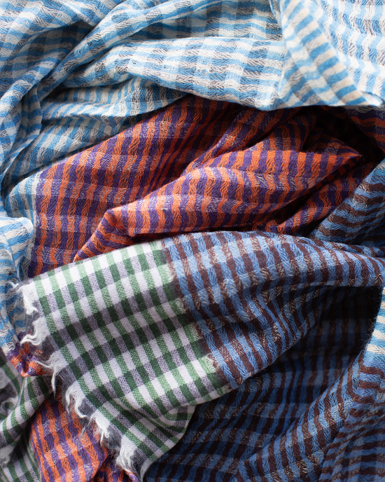 Épice Stripe Wool Scarf in Purple/Blue/Red 