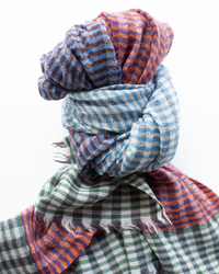 Épice Stripe Wool Scarf in Purple/Blue/Red 