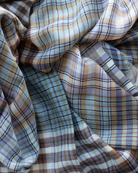 Épice Plaid Wool Scarf in Charcoal 