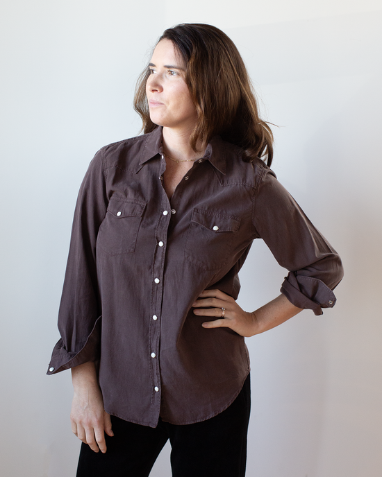 Hartford California Shirt in Chocolate 