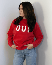 Oui Sweatshirt in Super Red w/ Black & Cream - Bliss Boutiques