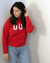 Oui Sweatshirt in Super Red w/ Black & Cream - Bliss Boutiques