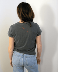 Cut Out Oui Cotton/Linen Classic Tee in Faded Black - Bliss Boutiques