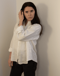 Brighton Long Sleeve Button Up in Chalk - Bliss Boutiques