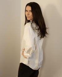 Brighton Long Sleeve Button Up in Chalk - Bliss Boutiques