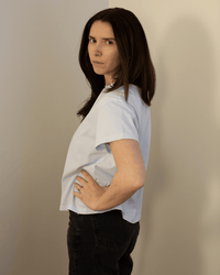 Tia Short Sleeve Crew Neck Top in Ice - Bliss Boutiques