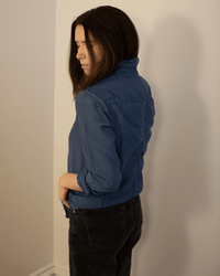 Carrie Blouse in Moonlit Ocean Cotton Silk - Bliss Boutiques