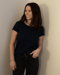 Tilly Short Sleeve Crew Neck Top in Midnight - Bliss Boutiques